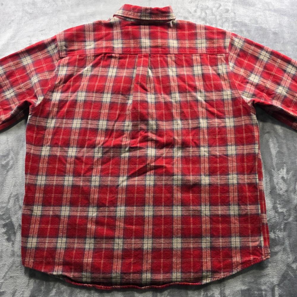 Carhartt Flannel Shirt 2XL Red Mens Relaxed Fit Cotton Plaid Workwear Button Up - Picture 5 of 10